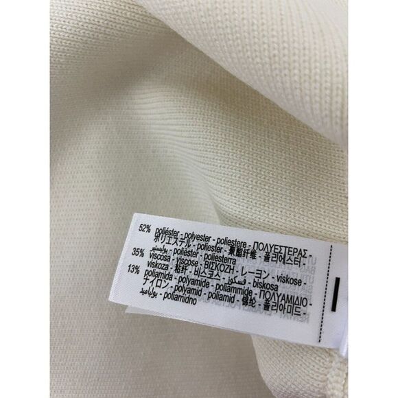 Zara Womens Sweater Size M Ivory Smooth Knit Cardigan Vneck Casual 4192/005 NWT - Picture 8 of 13